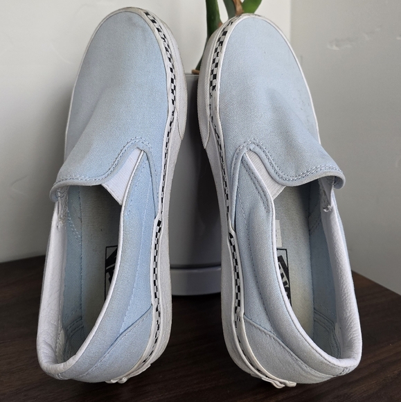 Vans Shoes - Vans Women's Light Blue Slip-On Sneakers